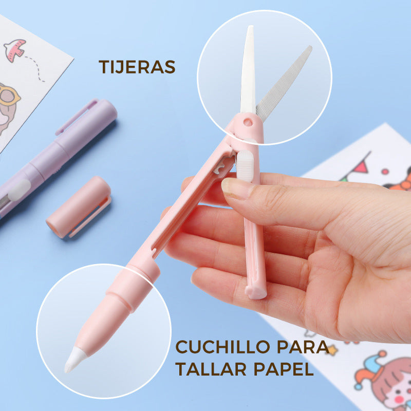 Mini tijeras plegables para bolígrafos Navaja para niños