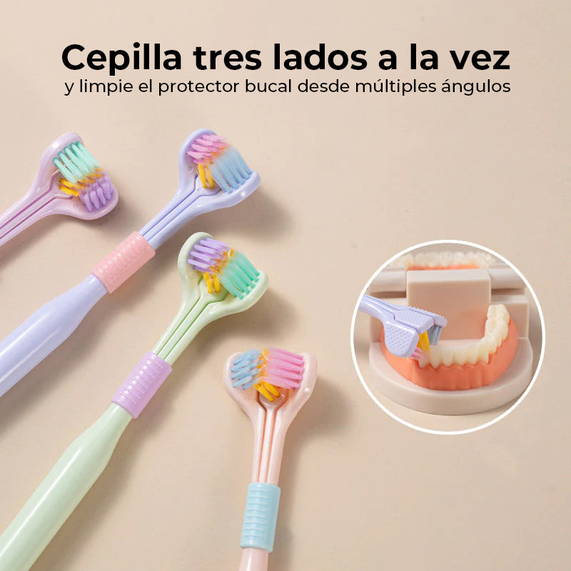 Cepillo de dientes de tres caras