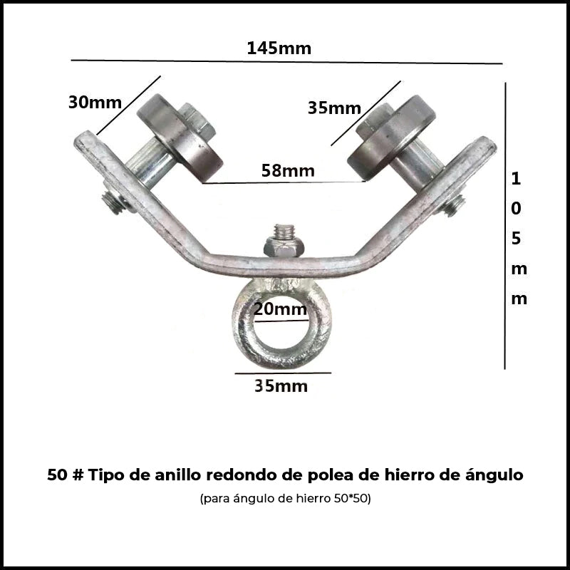 Polea angular de hierro