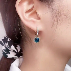 Pendientes Cristal Azul