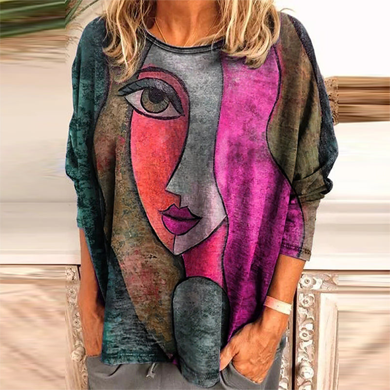 Camiseta con Estampado Facial