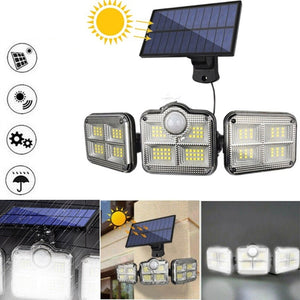 Luz de pared solar LED triple