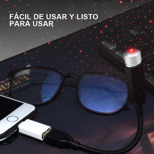 Luz de noche USB romántica para techo de coche y casa