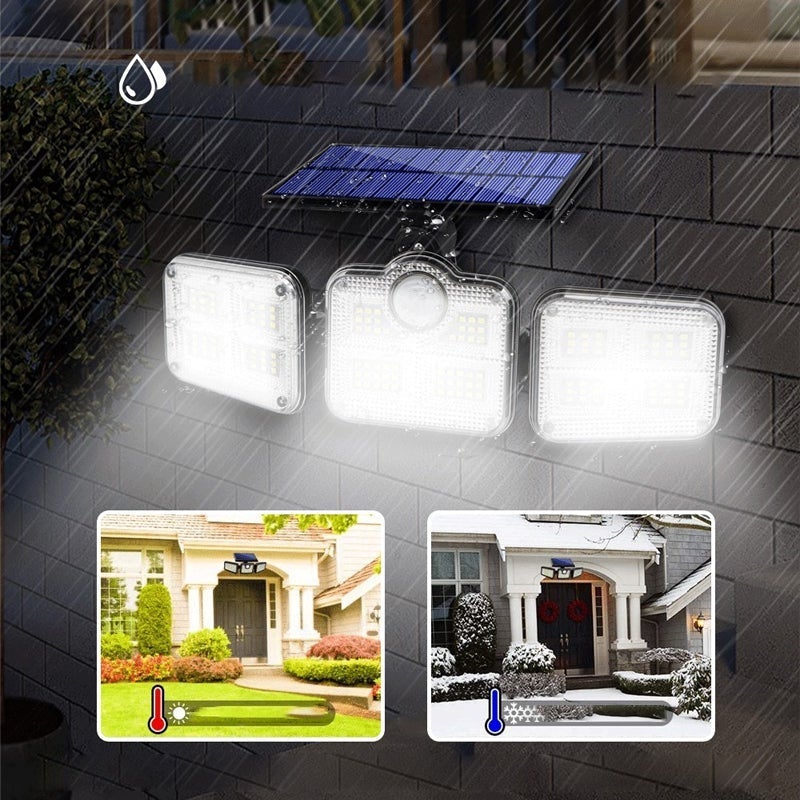 Luz de pared solar LED triple