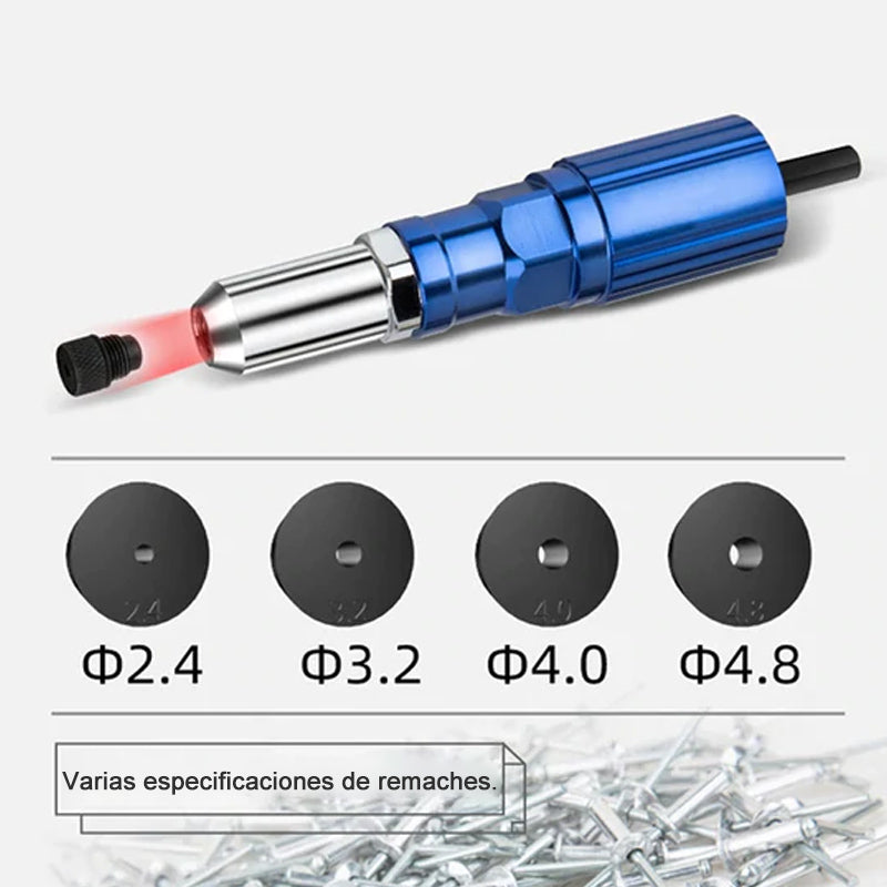 Adaptador para taladro remachadora