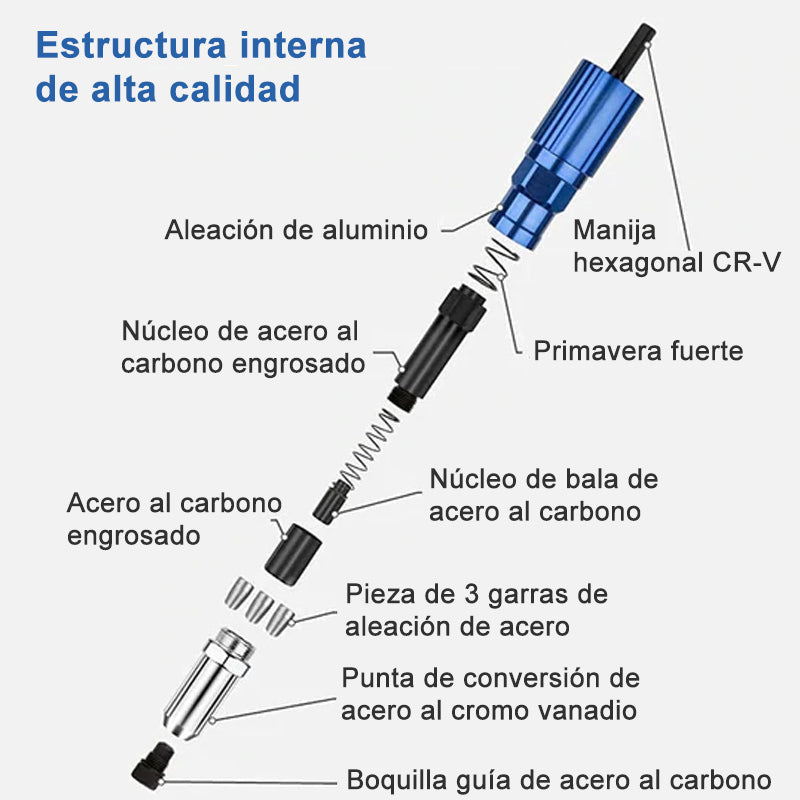 Adaptador para taladro remachadora