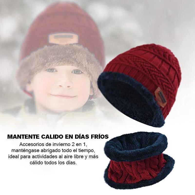 Gorro cálido con bufanda