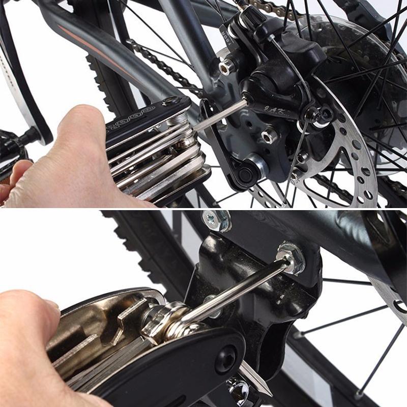 Kit de herramientas de reparación mecánica para bicicletas 16 en 1