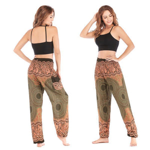 Pantalones de harén de mujer mandala geométricos