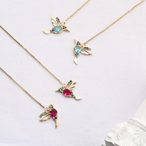 Pendientes de botón de diamantes de imitación de colibrí elegante para mujer