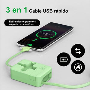 Soporte para teléfono con cable de datos 4 en 1