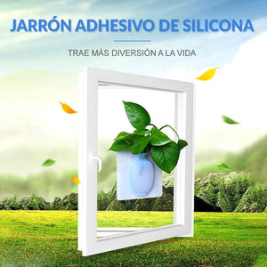 Jarrón adhesivo de silicona