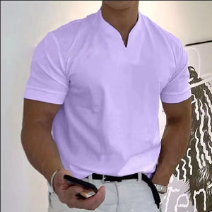 Camiseta deportiva de manga corta con cuello en V