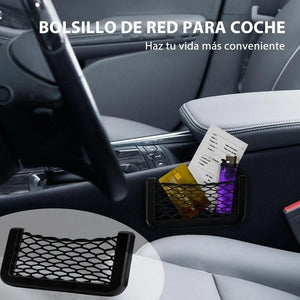 Organizador de almacenamiento de bolsillo de cuerda para coche