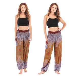 Pantalones de harén de mujer mandala geométricos