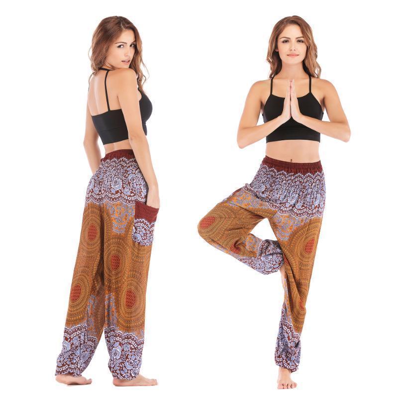 Pantalones de harén de mujer mandala geométricos