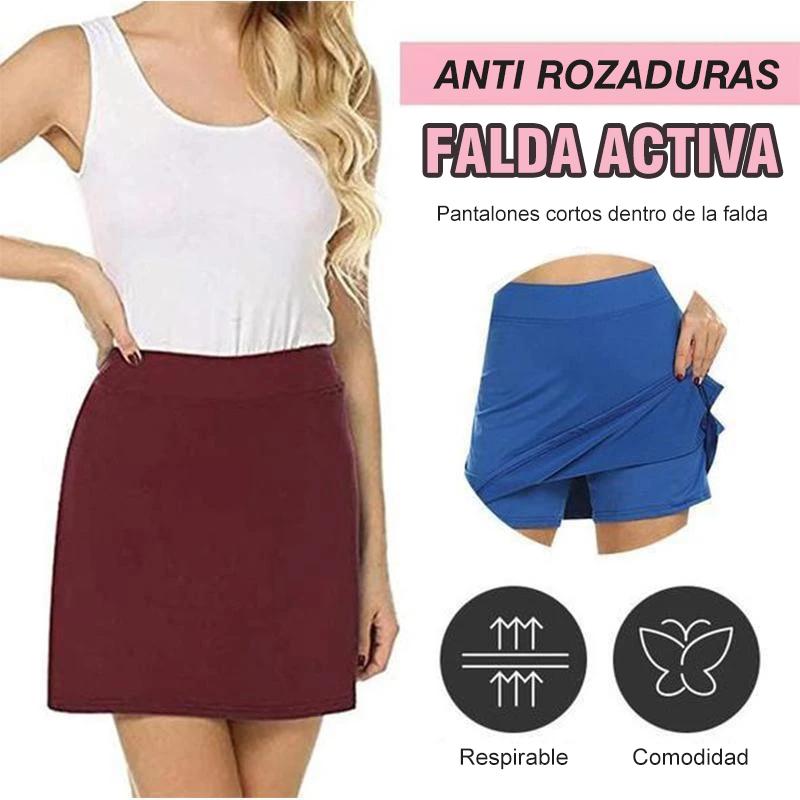 Falda activa anti-rozaduras con 2 bolsillos