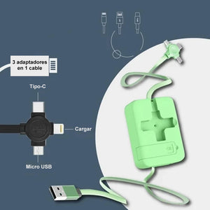 Soporte para teléfono con cable de datos 4 en 1