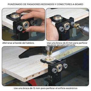 3 en 1 herramientas perforadoras de localizador de perforación de carpintería ajustables