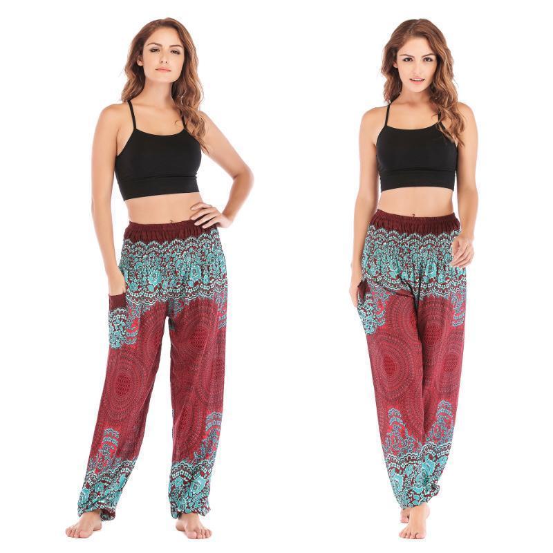 Pantalones de harén de mujer mandala geométricos