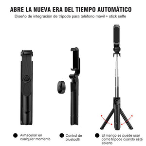 3 en 1 inalámbrico Bluetooth Selfie Stick