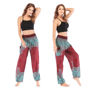 Pantalones de harén de mujer mandala geométricos