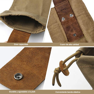 Bolso bushcraft de piel y lona