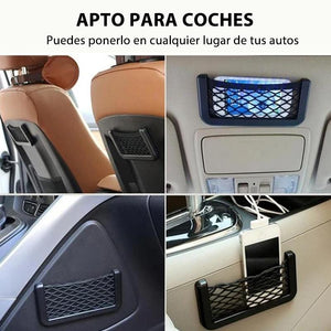 Organizador de almacenamiento de bolsillo de cuerda para coche