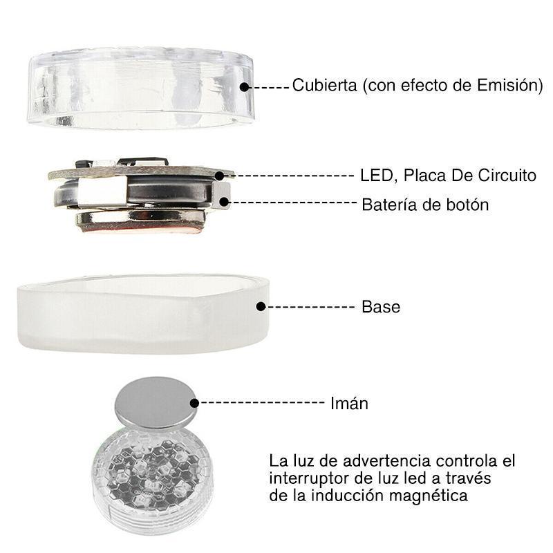 Universal Led luz de señal de advertencia para apertura de puerta de coche(2 piezas)