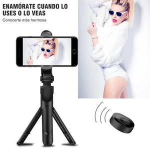 3 en 1 inalámbrico Bluetooth Selfie Stick