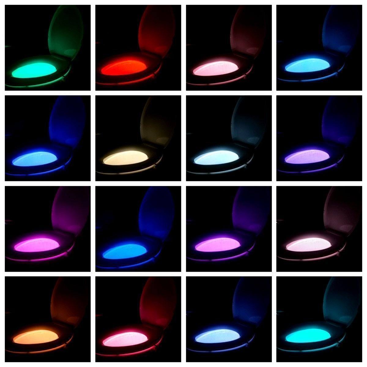 16-Color Luz Nocturna del Inodoro - LED Sensor de Movimiento Automático para Baño