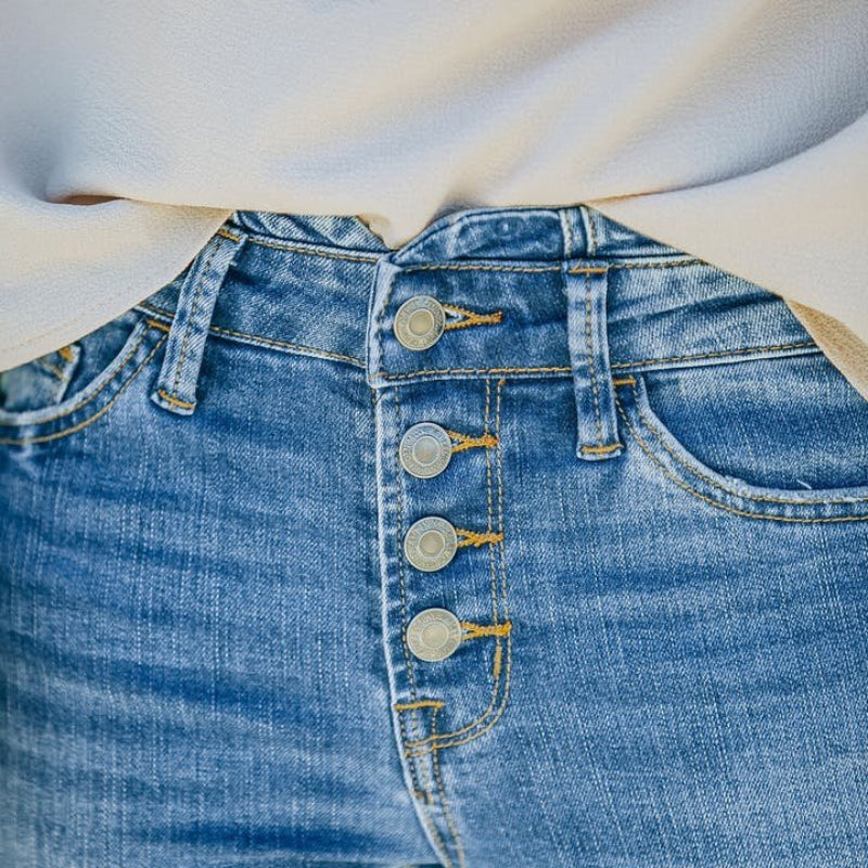 Jeans acampanados vintage de cintura alta de los años 70