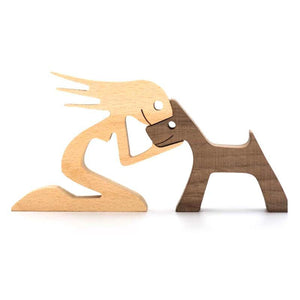 Ajuste de la tabla de la escultura de madera del amante de los animales