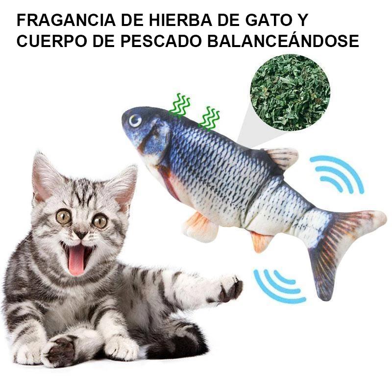 Peluche de simulación de carga USB Juguete Pez para Gato