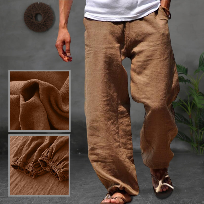 Pantalones casuales de cintura elástica suave y transpirable para hombres