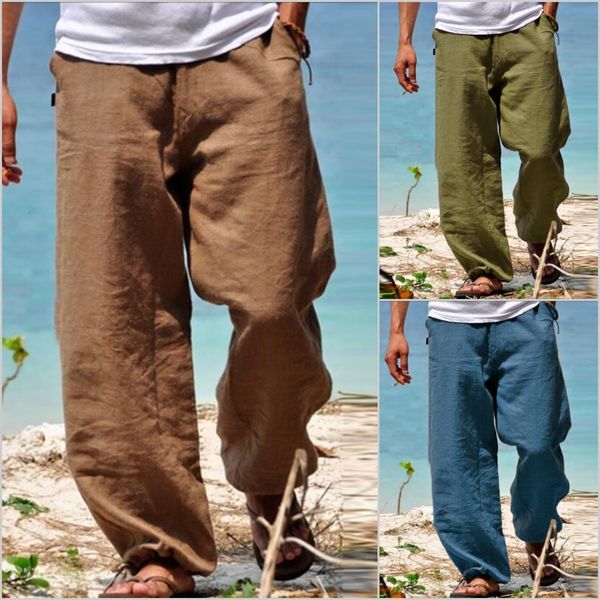 Pantalones casuales de cintura elástica suave y transpirable para hombres