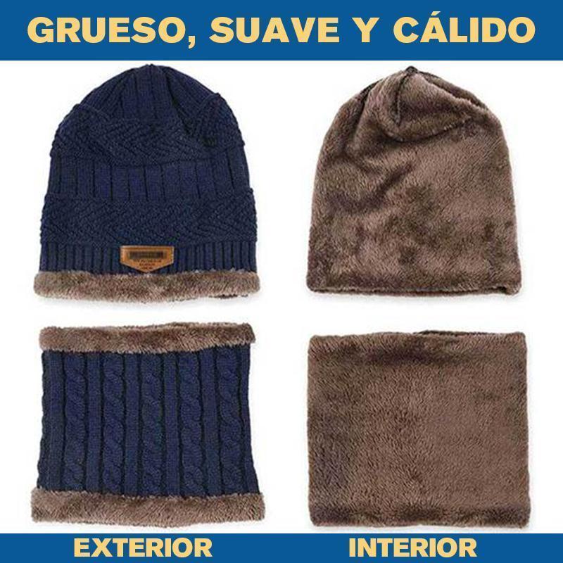 Gorro cálido con bufanda