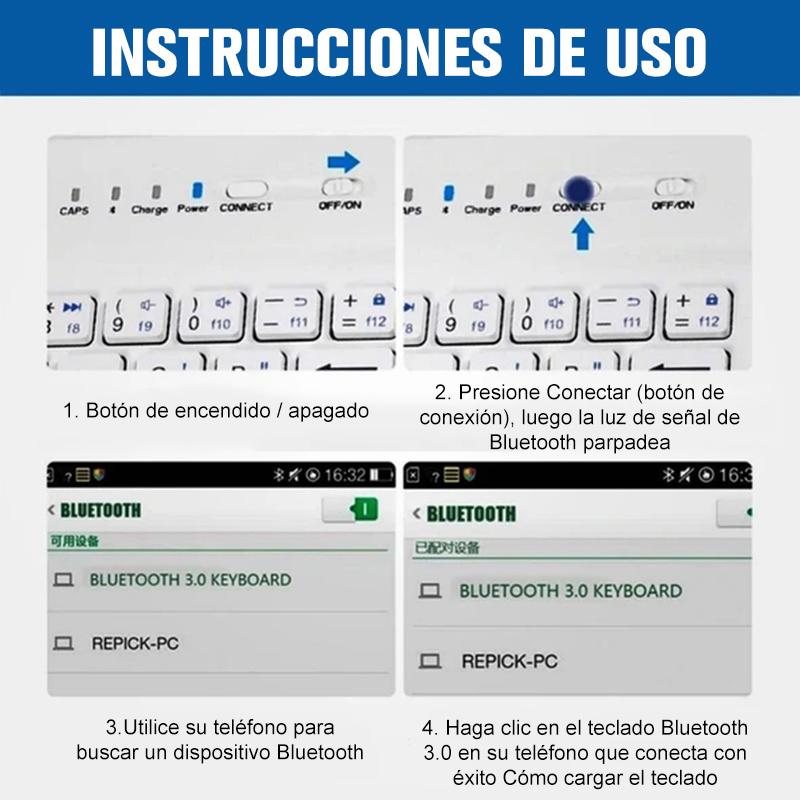 Mini teclado Bluetooth iPad&iPhone-Android