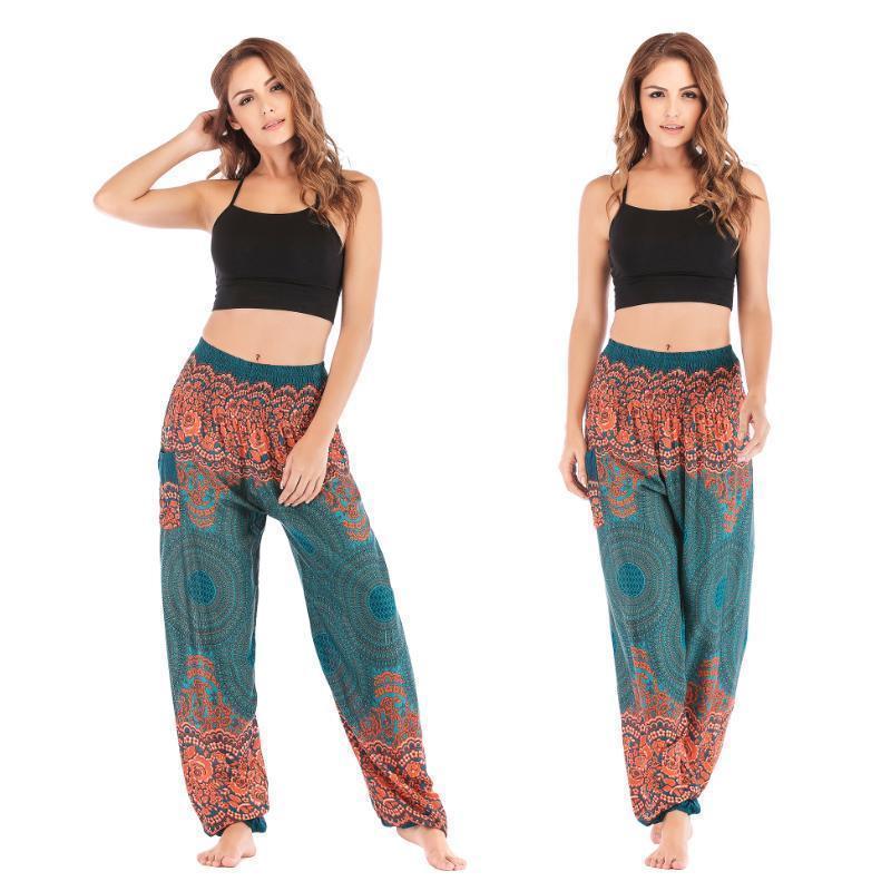 Pantalones de harén de mujer mandala geométricos