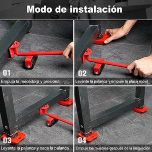 Juego de herramientas para levantar y mover muebles pesados