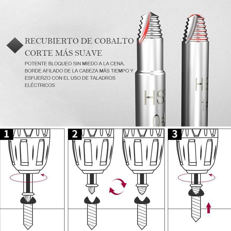 Extractor de tornillos (4 piezas / 5 piezas / 6 piezas)