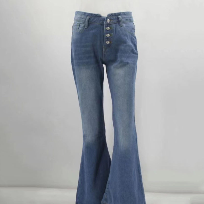 Jeans acampanados vintage de cintura alta de los años 70
