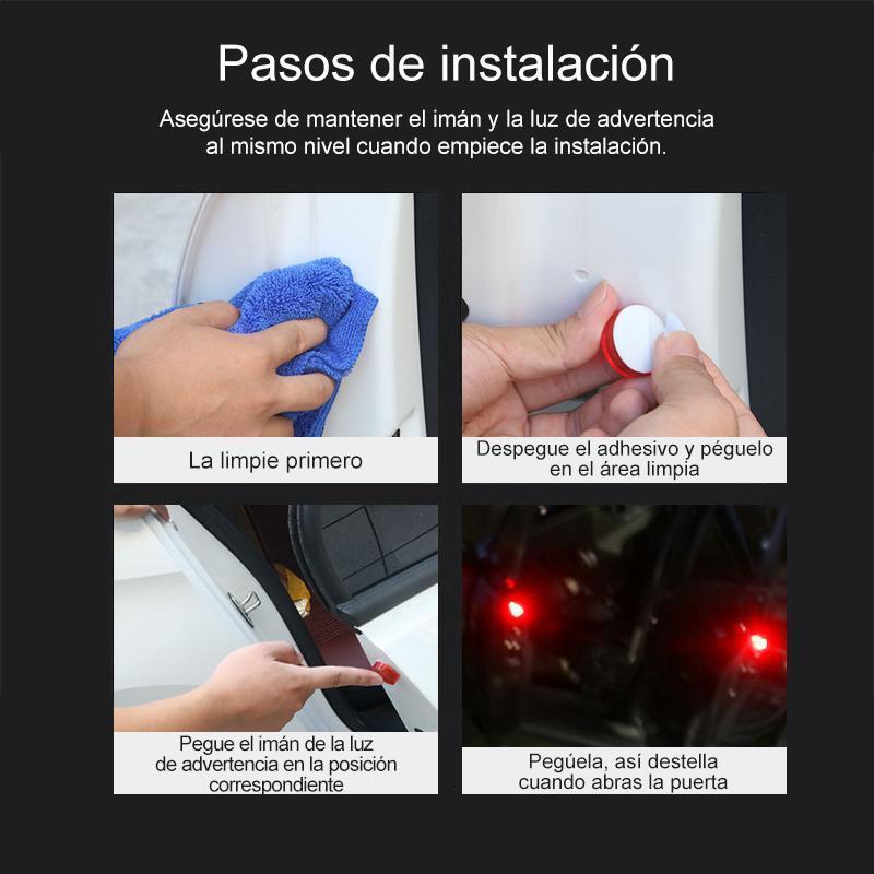 Universal Led luz de señal de advertencia para apertura de puerta de coche(2 piezas)