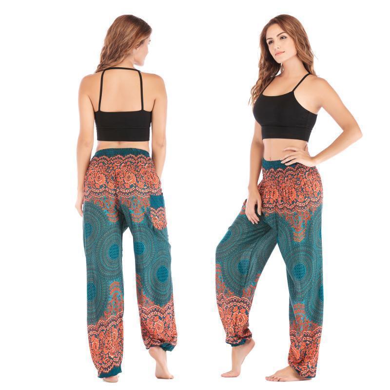 Pantalones de harén de mujer mandala geométricos