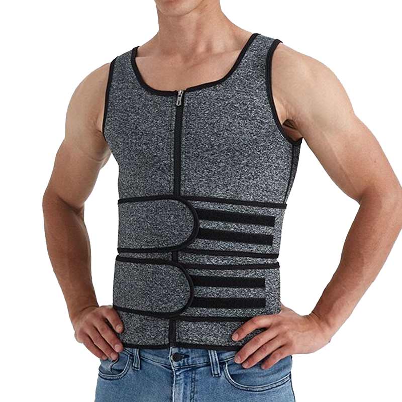 Chaleco de sauna 2 en 1 con entrenador de cintura para hombres