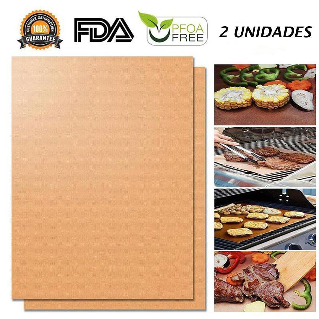 100% Antiadherente Alfombrilla para Barbacoa, 2 Unidades